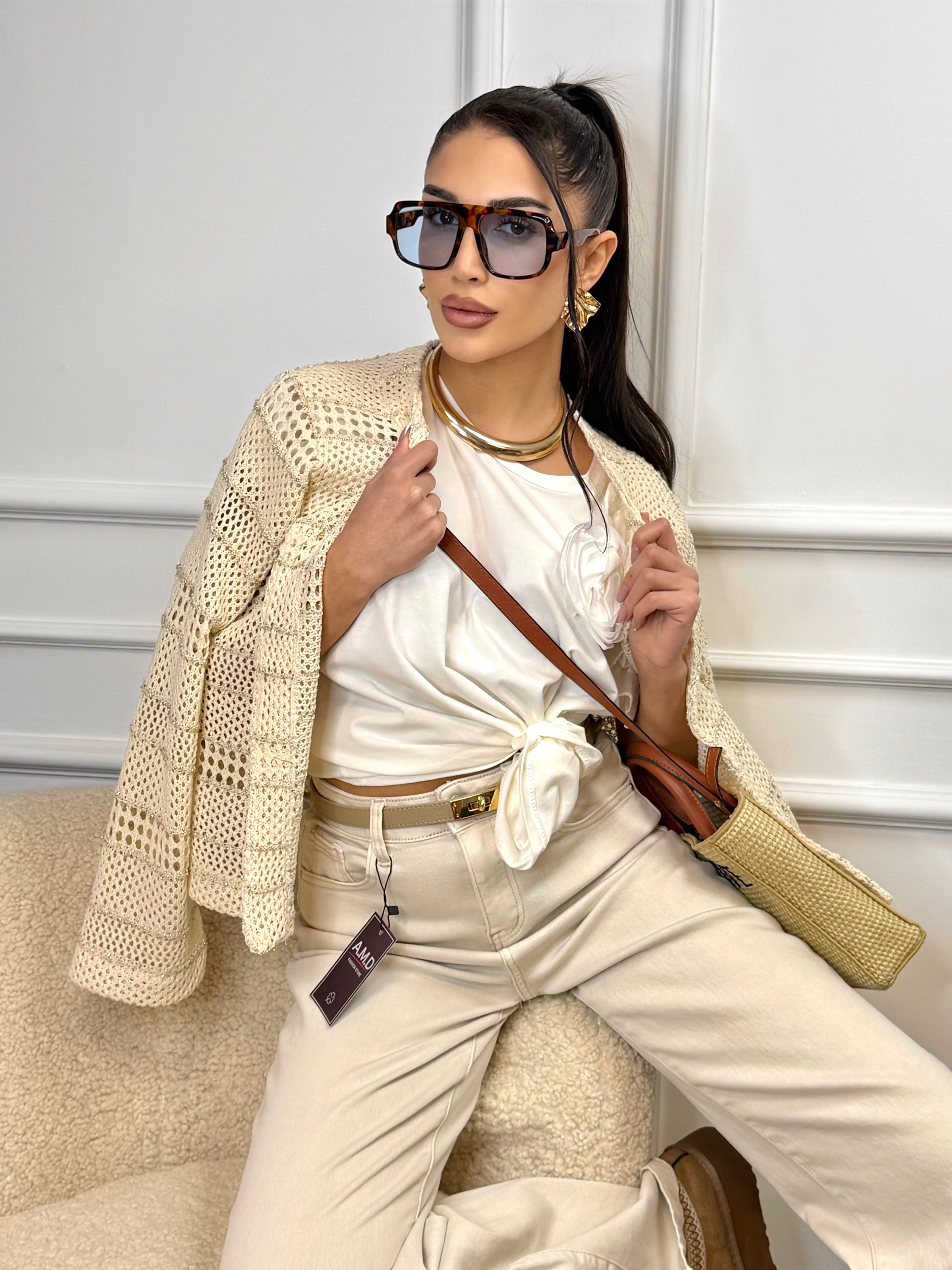 Мрежеста жилетка “Golden Breeze Cotton Cardigan”