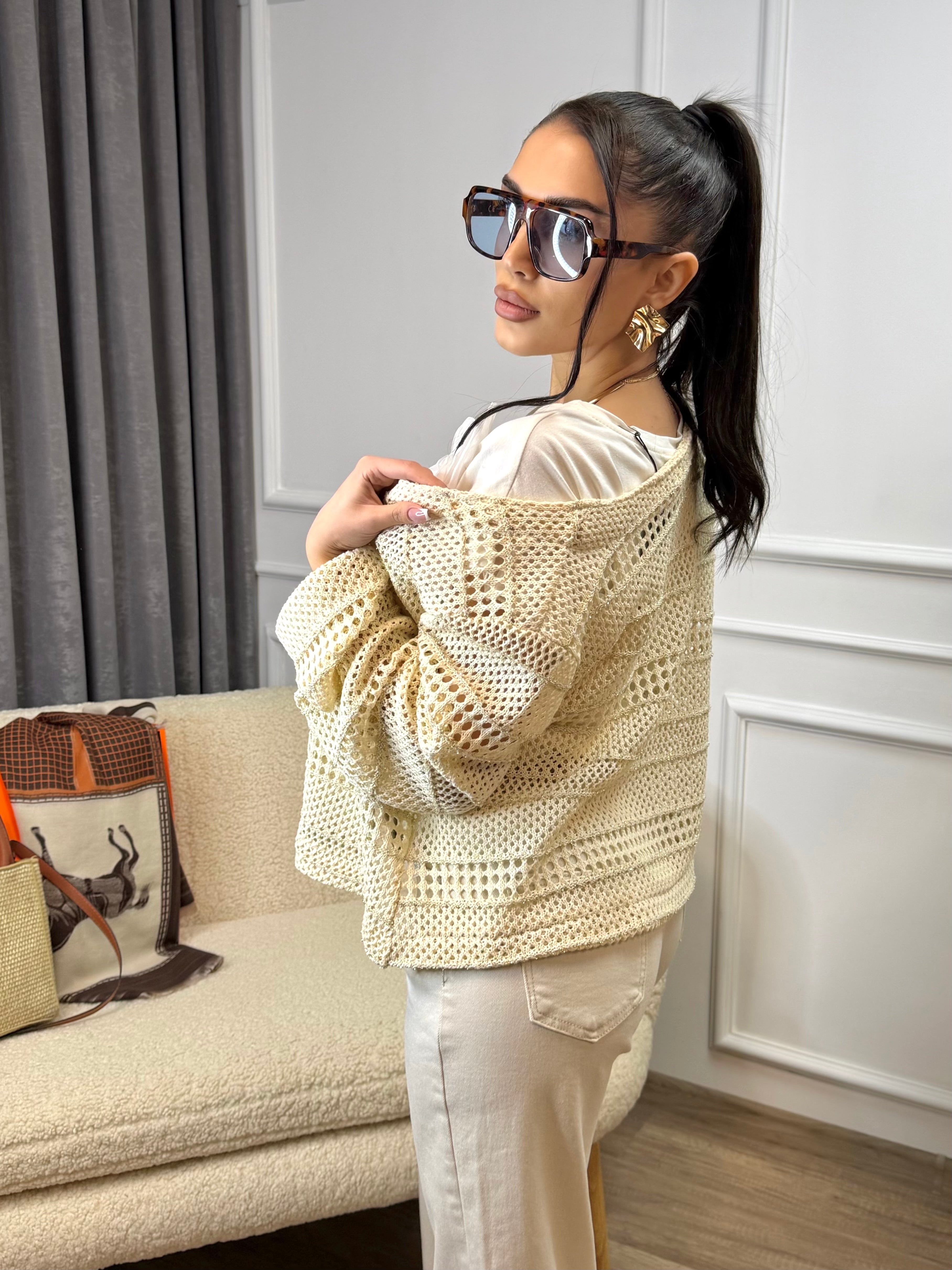 Мрежеста жилетка “Golden Breeze Cotton Cardigan”