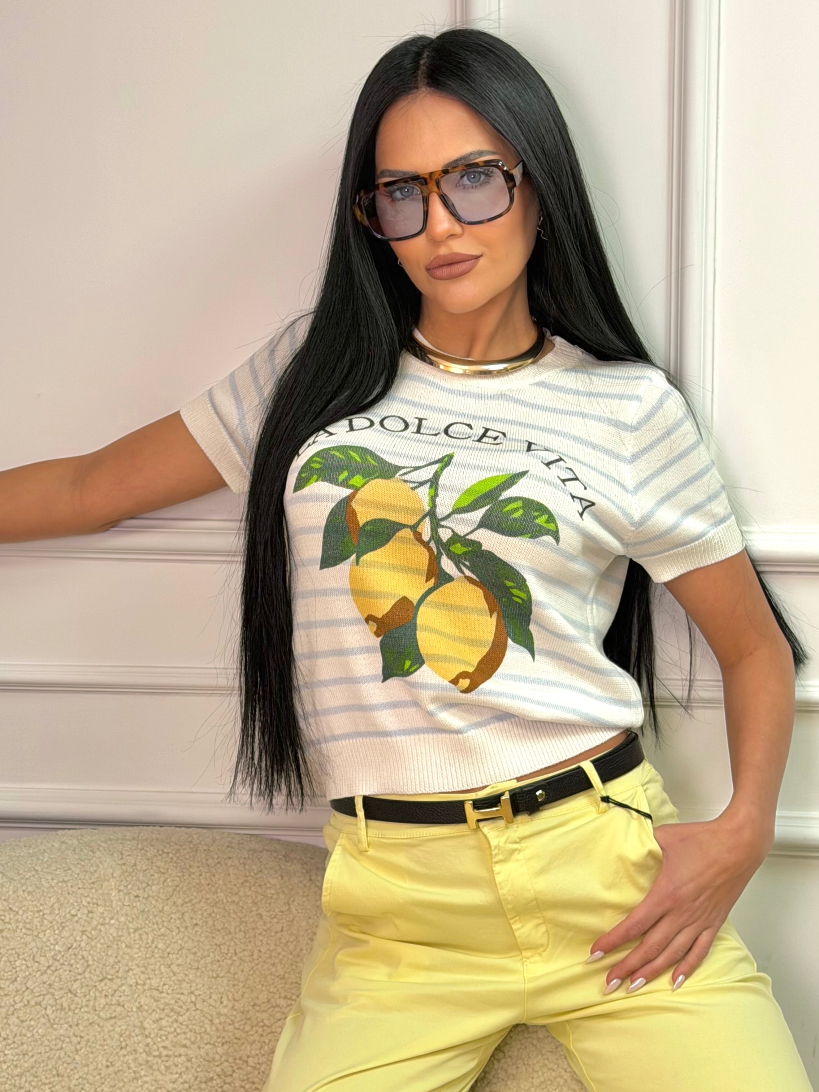 Блуза " Blue Summer Lemon "