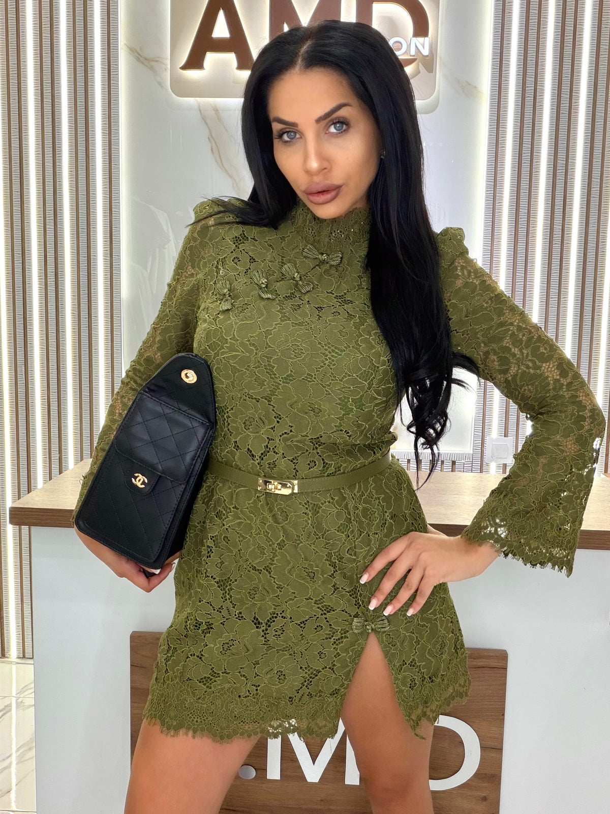 Дантелена рокля "AMELIA OLIVE"