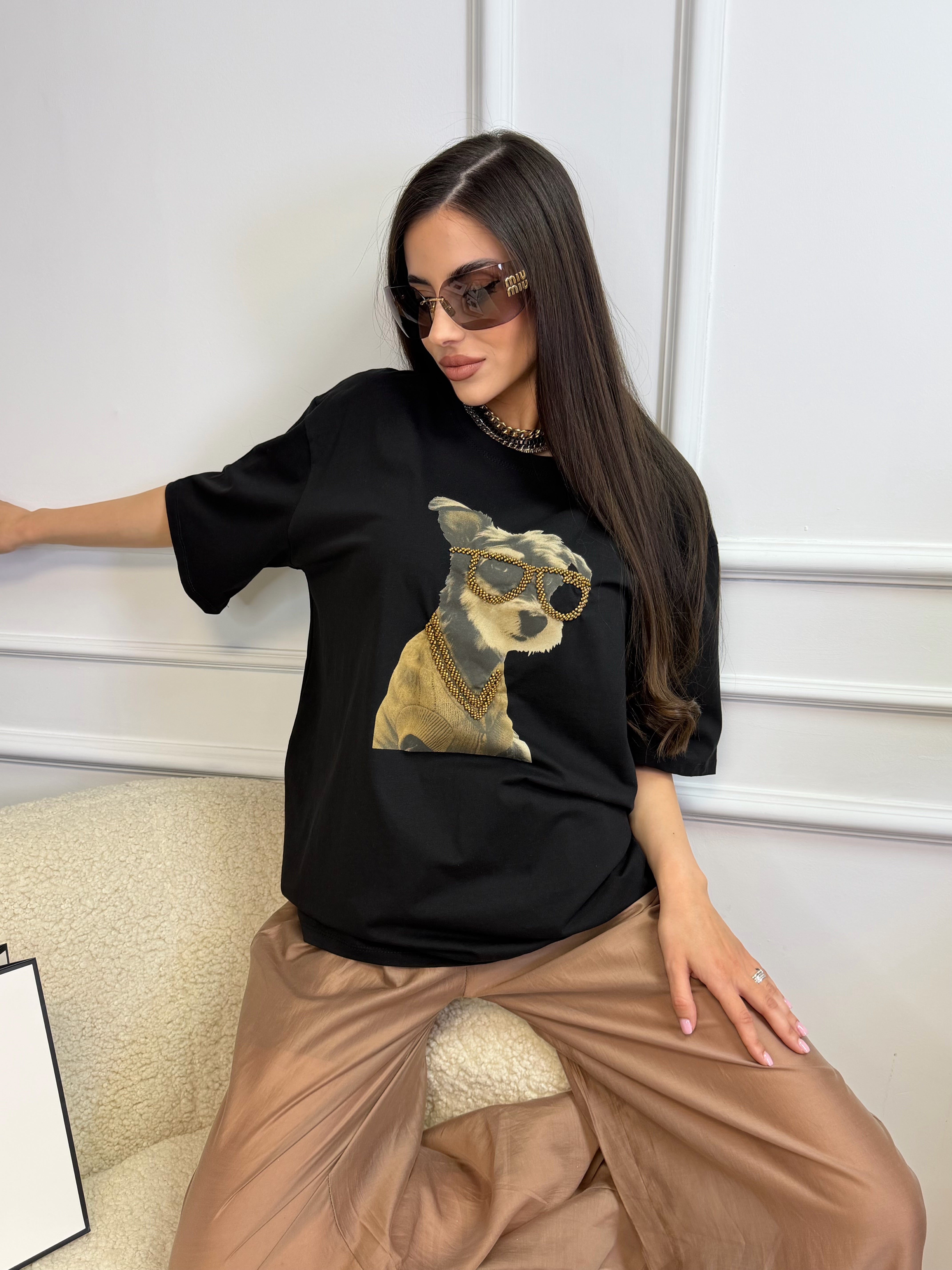 Тениска " Dog black "