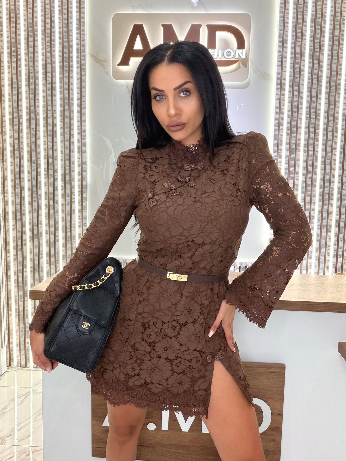 Дантелена рокля "AMELIA CHOCOLATE"