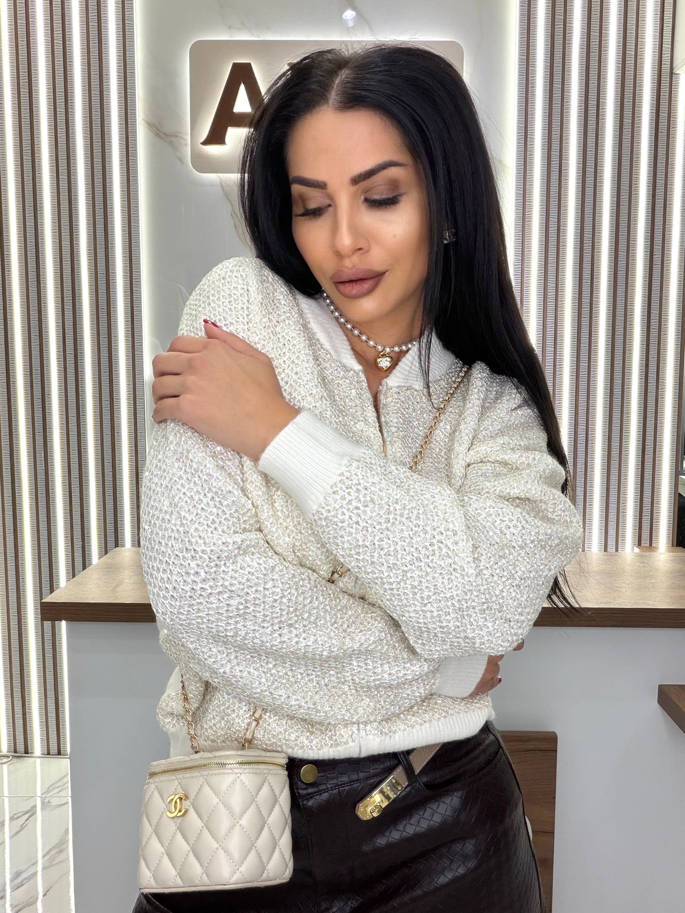 Жилетка "STAR LUXURY CARDIGAN – WHITE"
