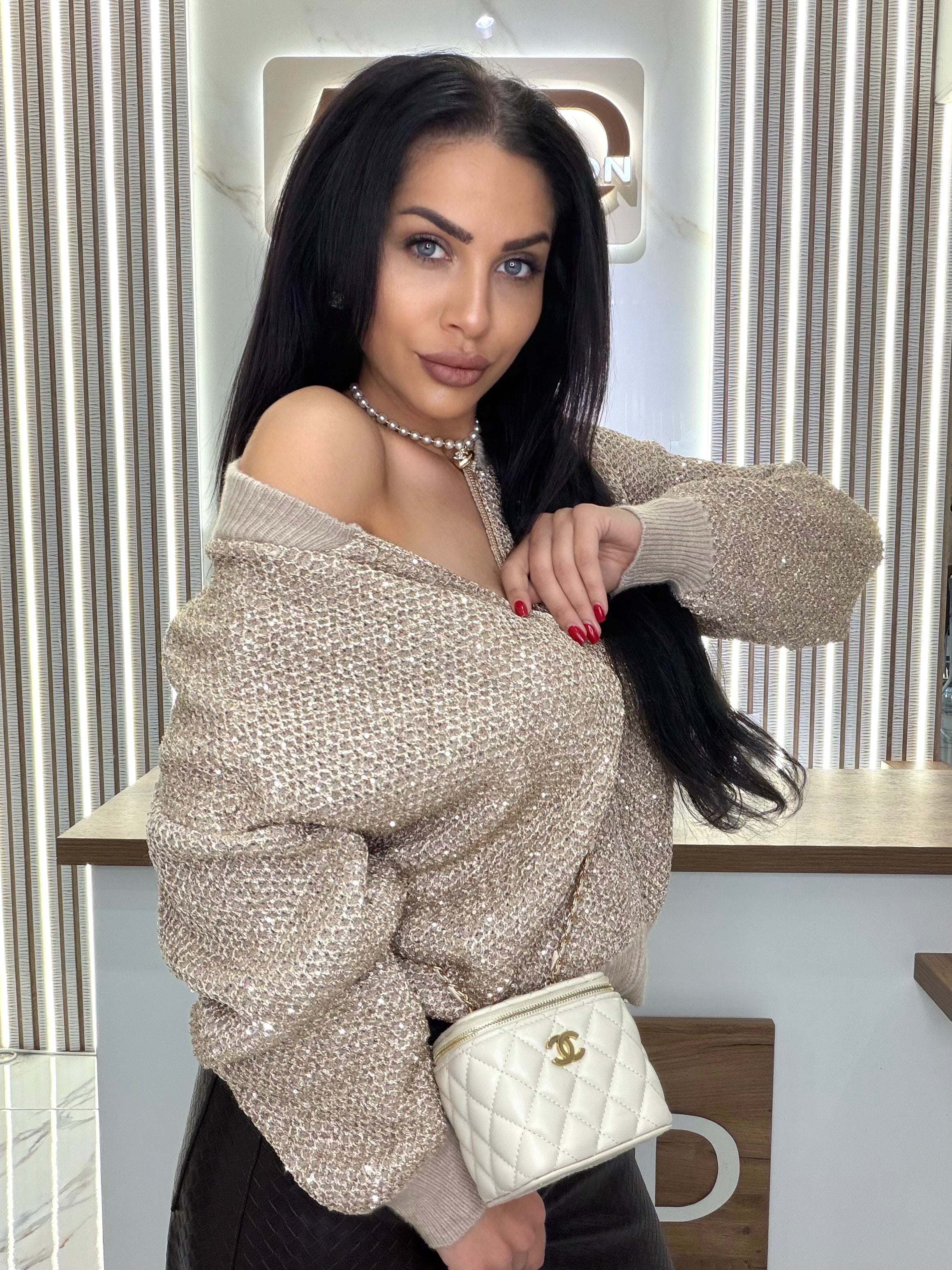 Жилетка "STAR LUXURY CARDIGAN – CREAM"