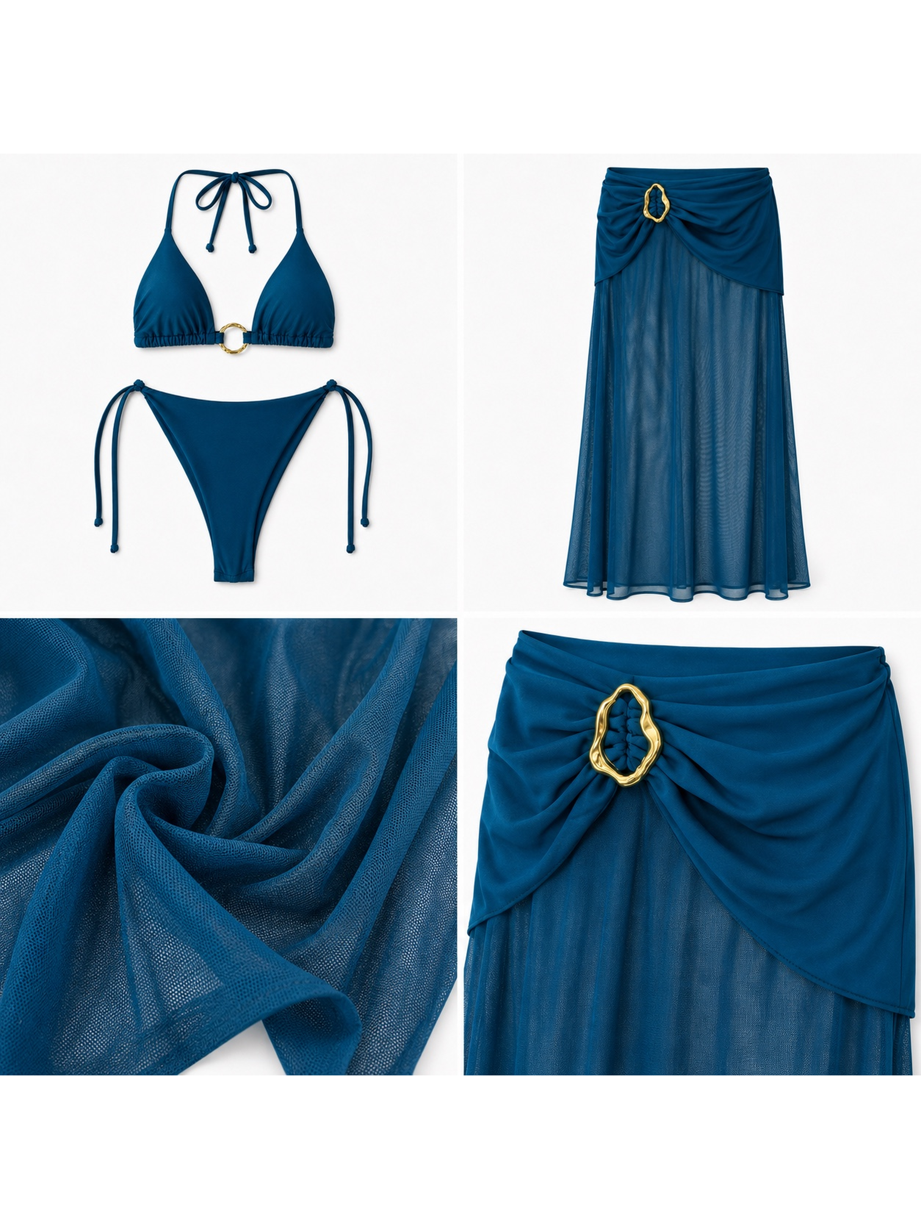 Троен сет бански "AURELIA" – OCEAN BLUE