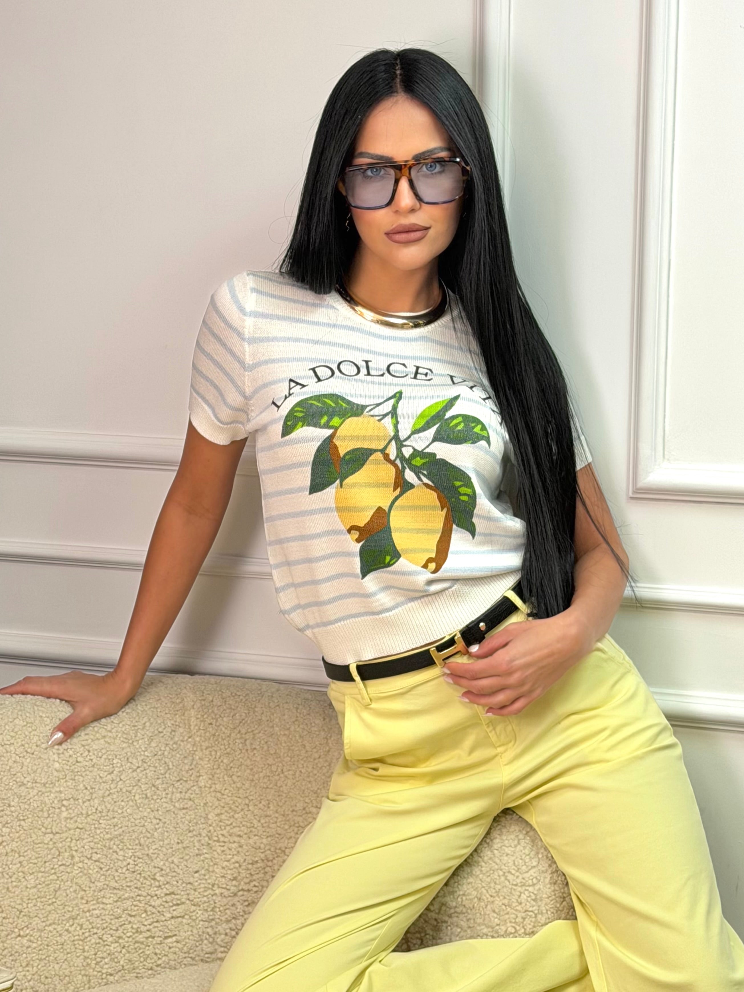 Блуза " Blue Summer Lemon "