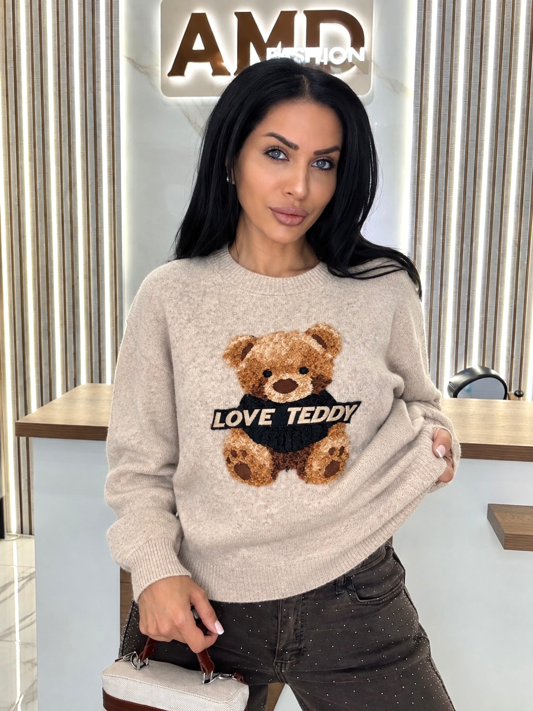 Пуловер "LOVE TEDDY CREAM"