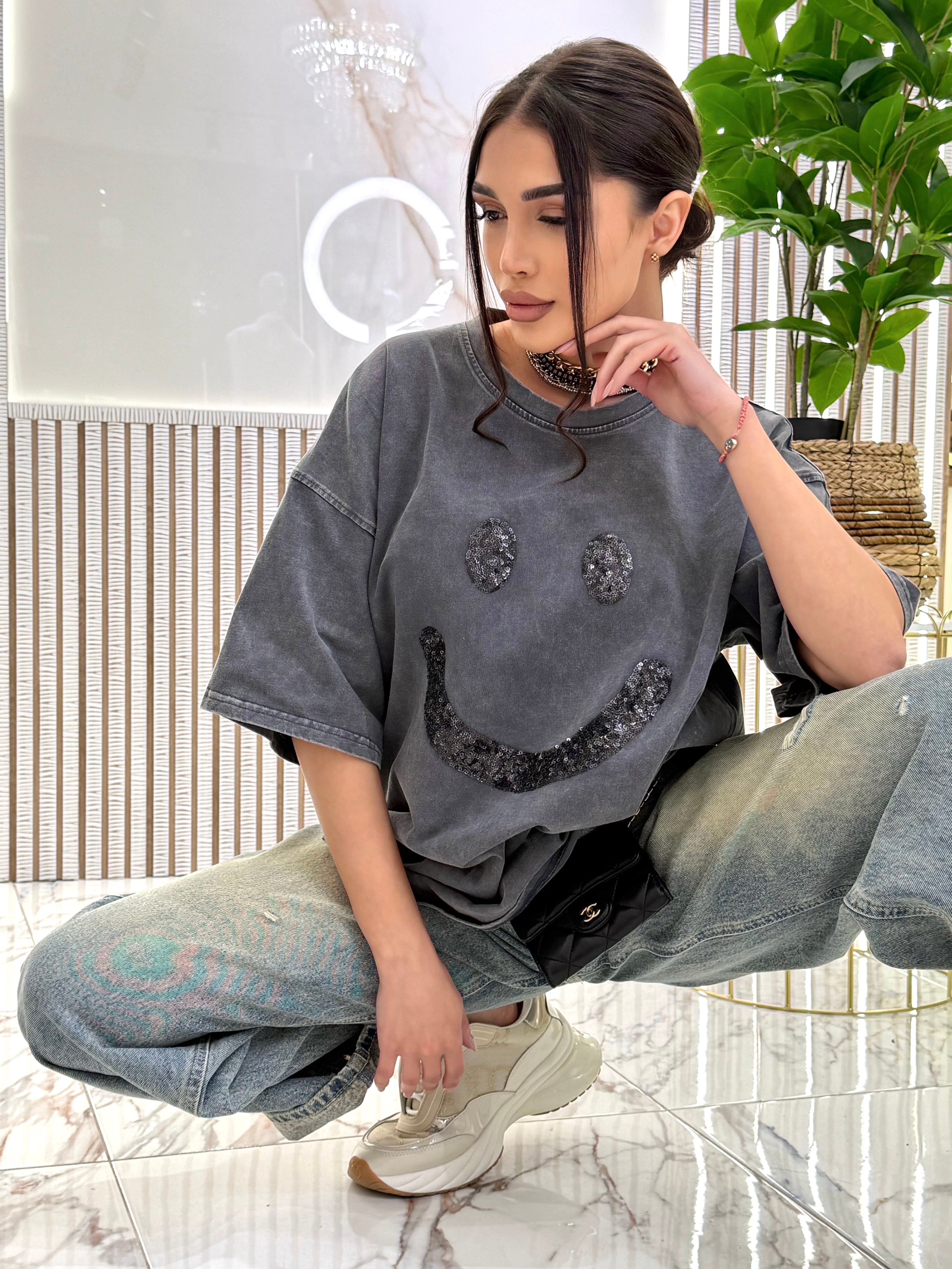 Тениска "Smile Stone Gray"