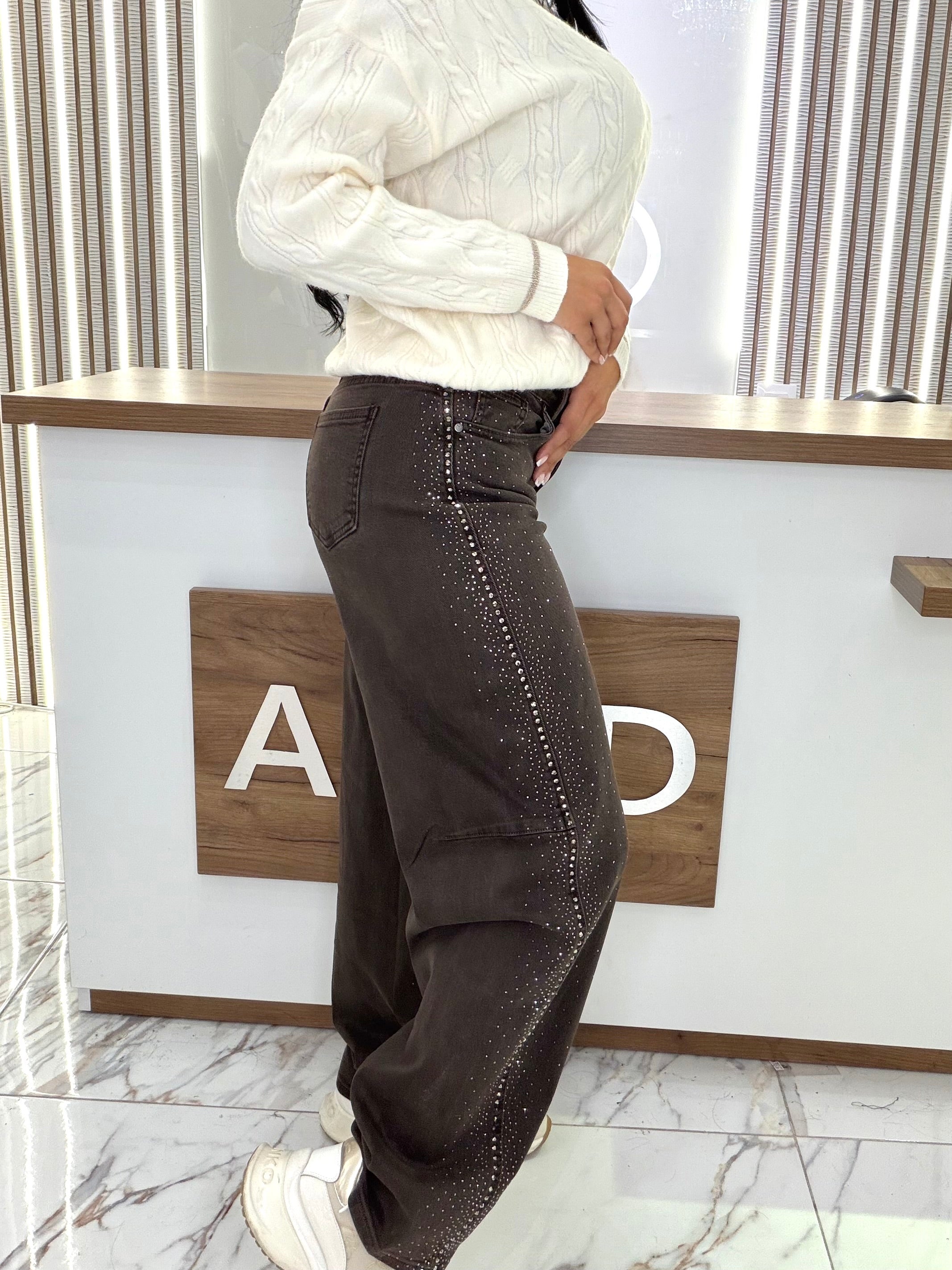 Дънки " Brown Crystal Jeans"