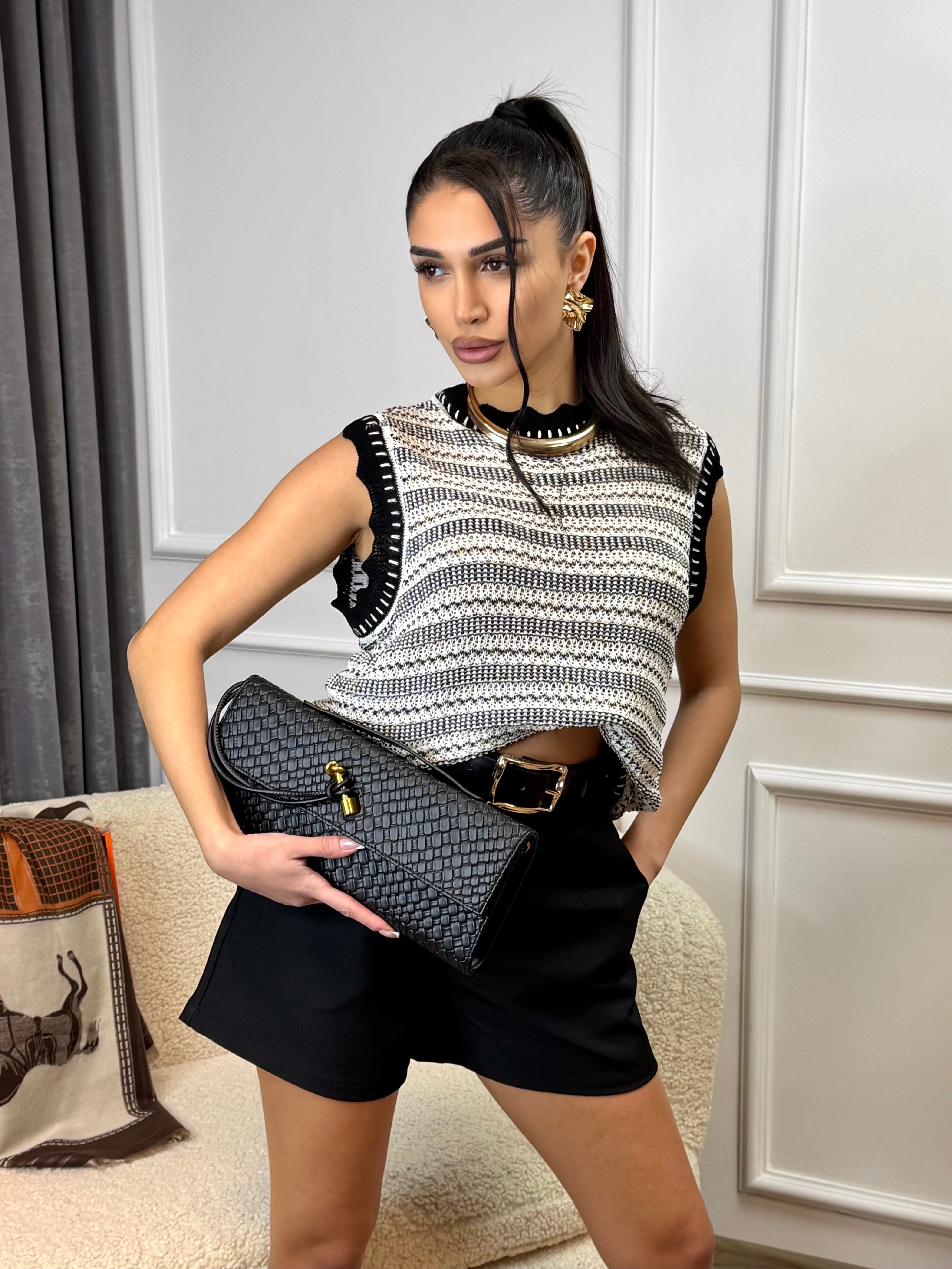 Блуза / Потник "Black Summer Knit Top"