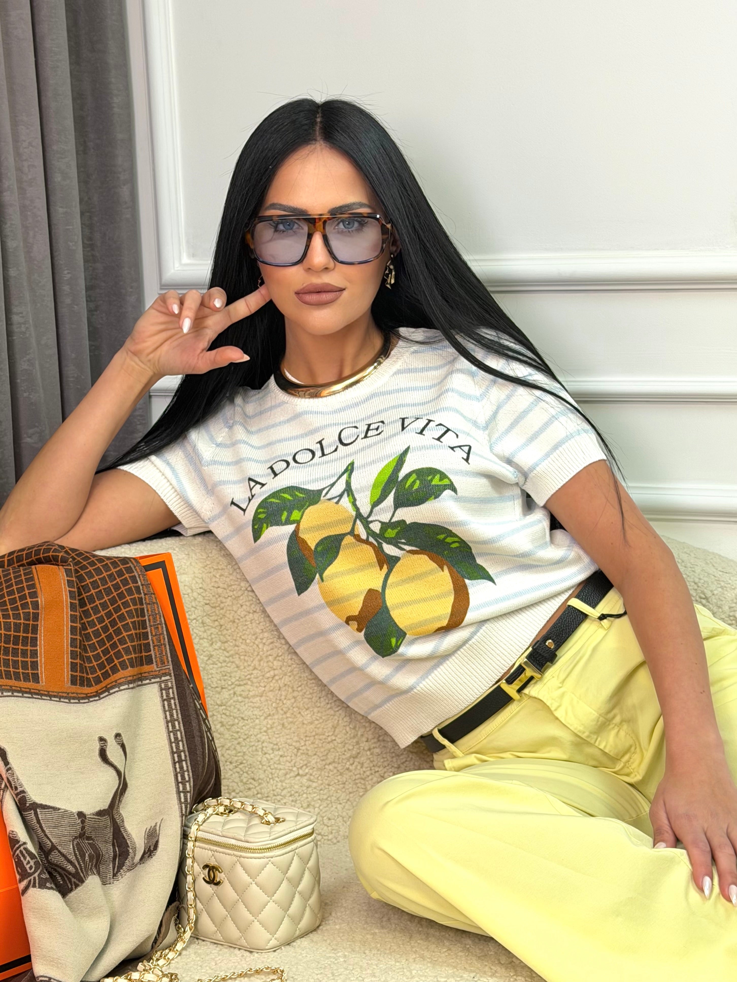 Блуза " Blue Summer Lemon "