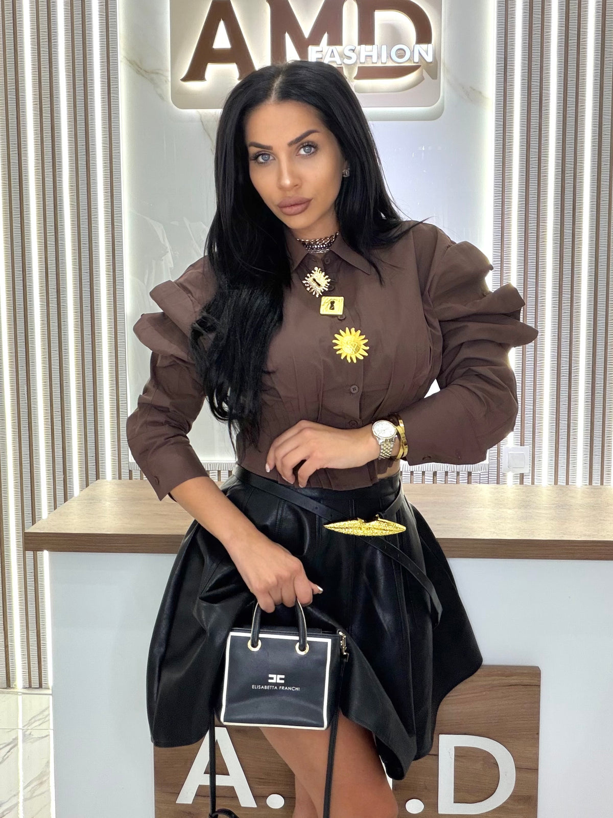 Кожена пола "LEATHER ZETA BLACK"