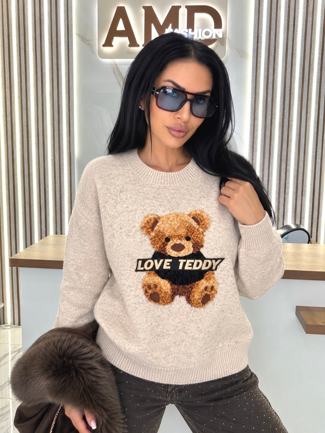 Пуловер "LOVE TEDDY CREAM"