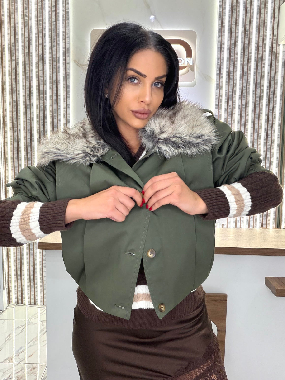 Яке с пух "GREEN FUR"