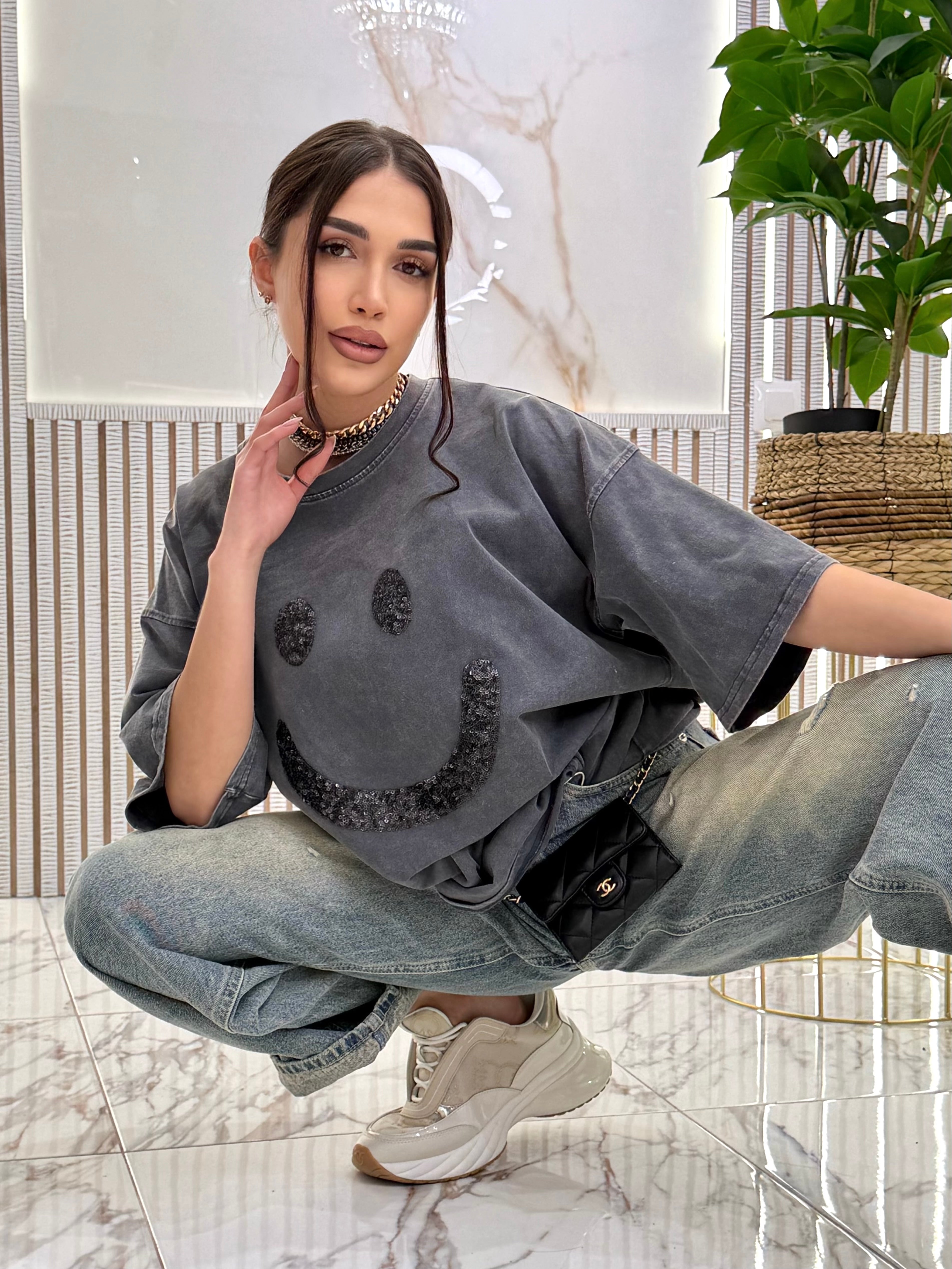 Тениска "Smile Stone Gray"