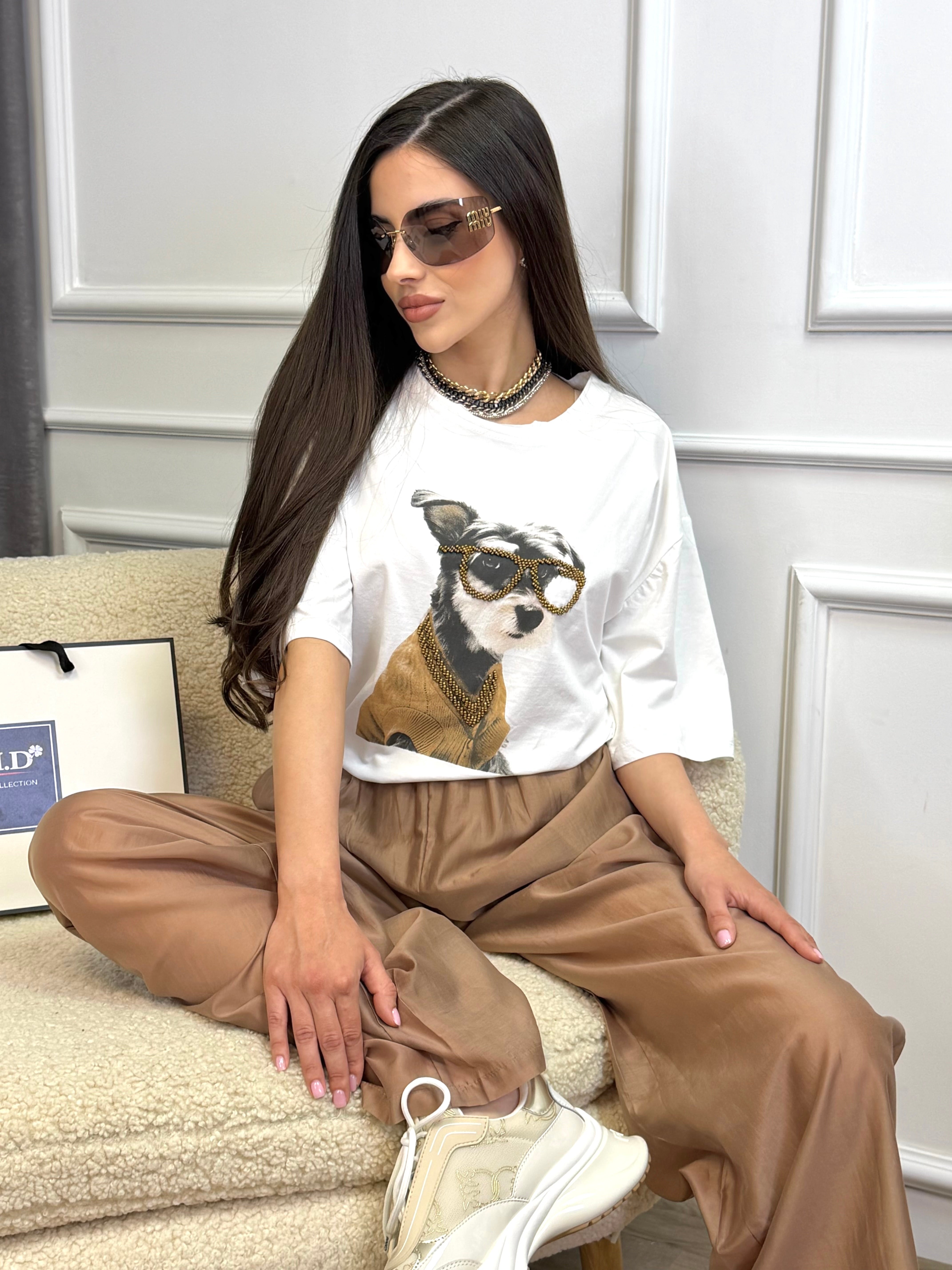 Тениска "Dog white "