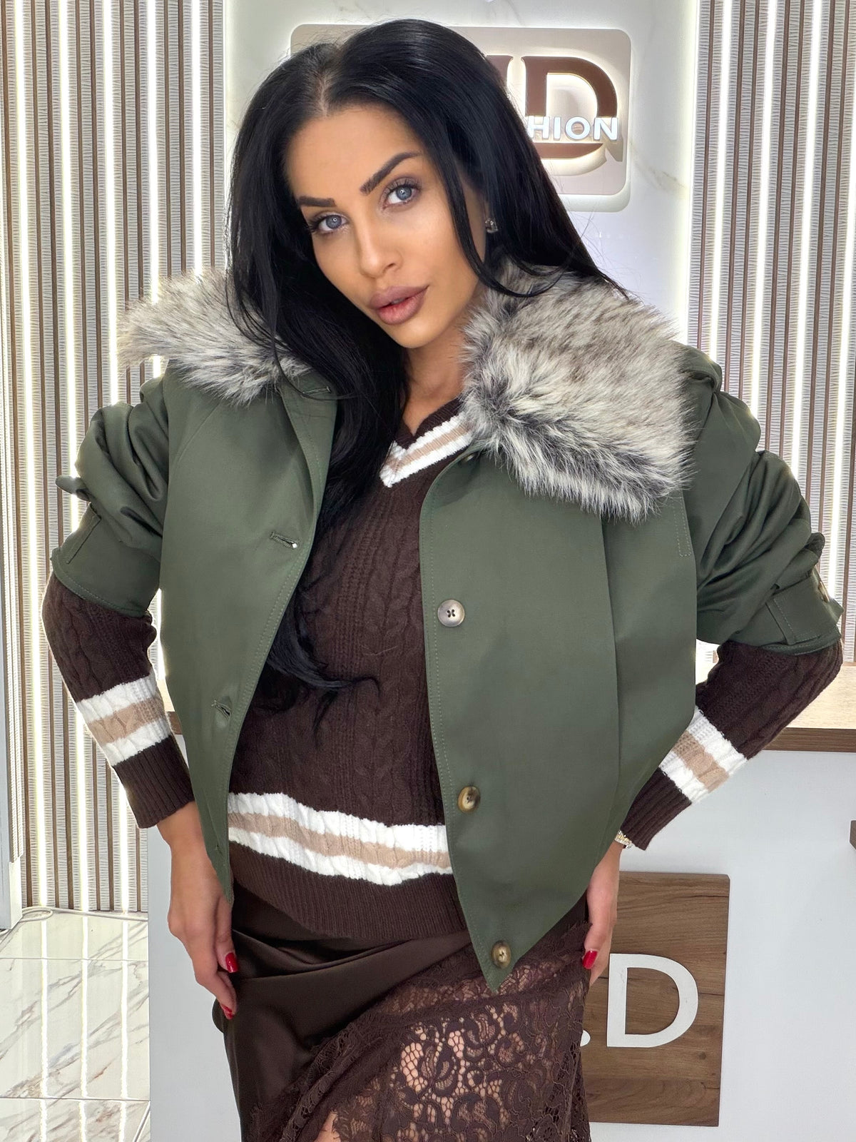 Яке с пух "GREEN FUR"