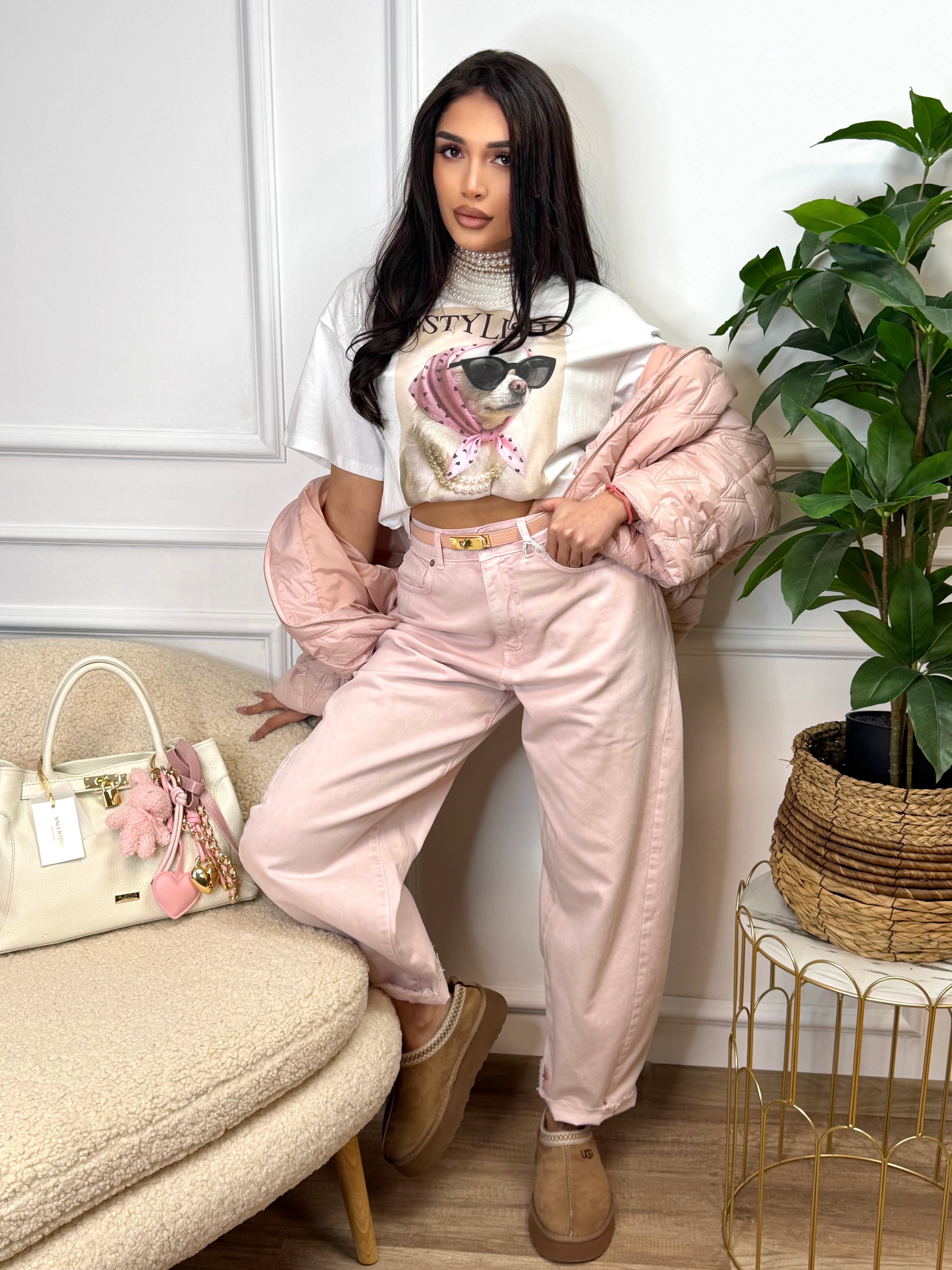 Дънкови панталони " Pink jeans "