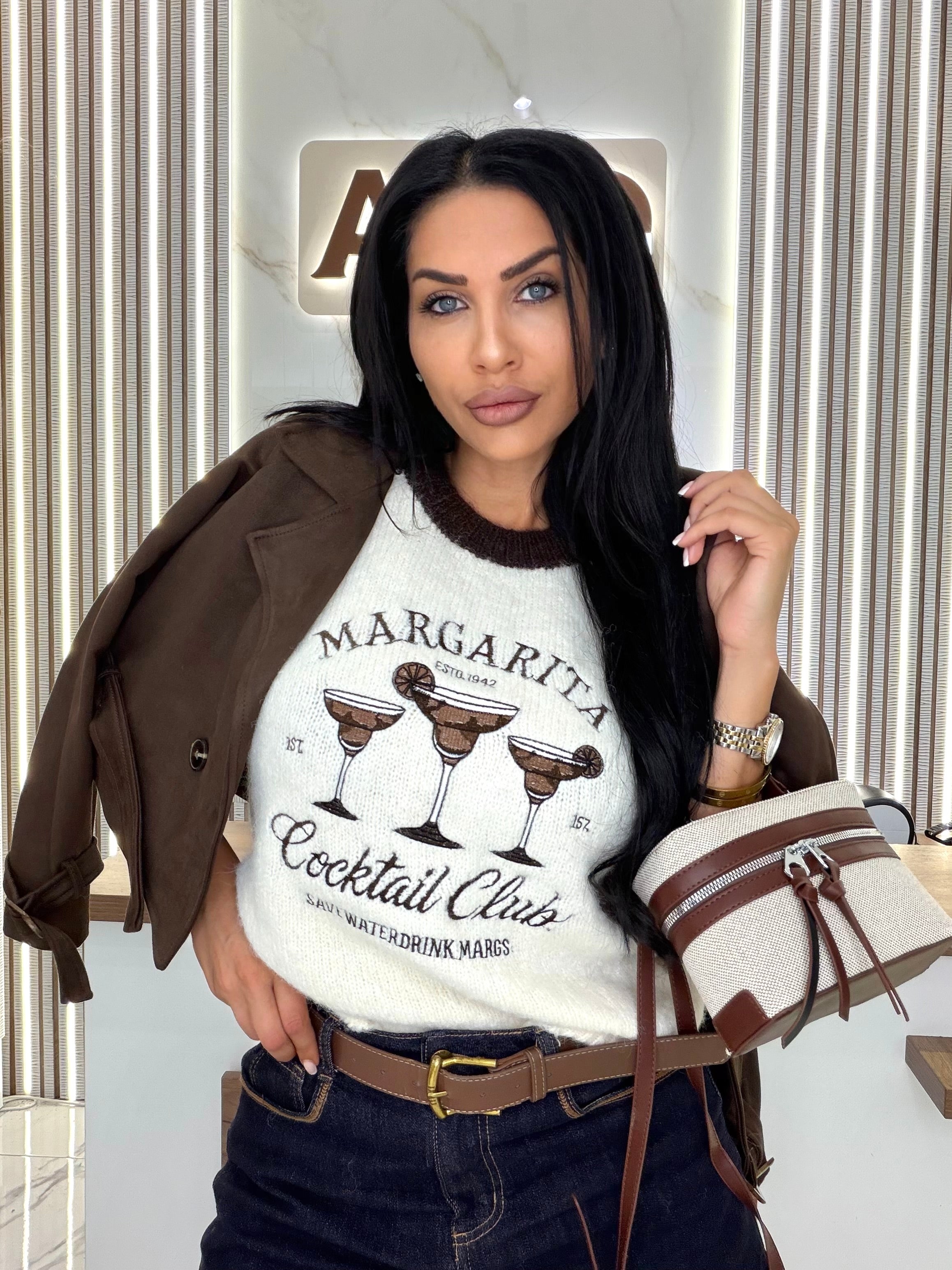 Блуза с къс ръкав "Brown Margarita"