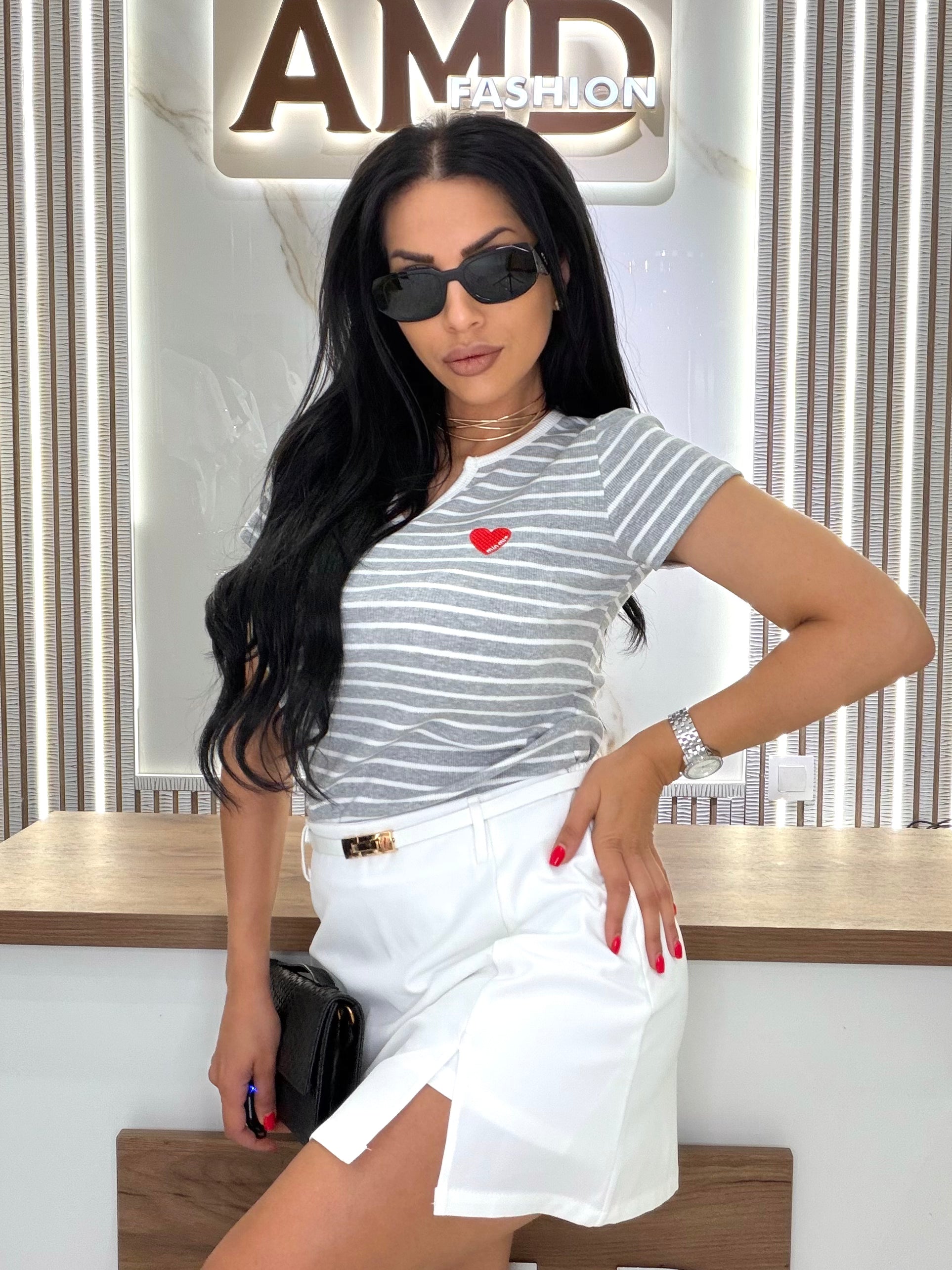 Тениска "Heart Stripe Tee"