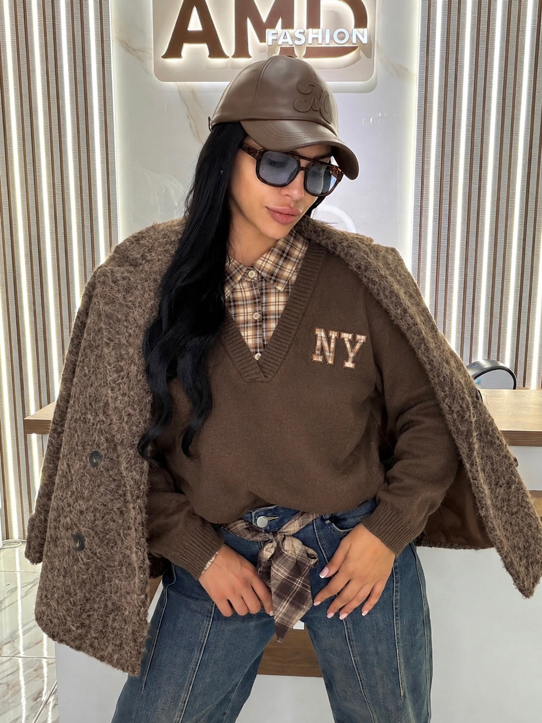 Пуловер "NY BROWN"