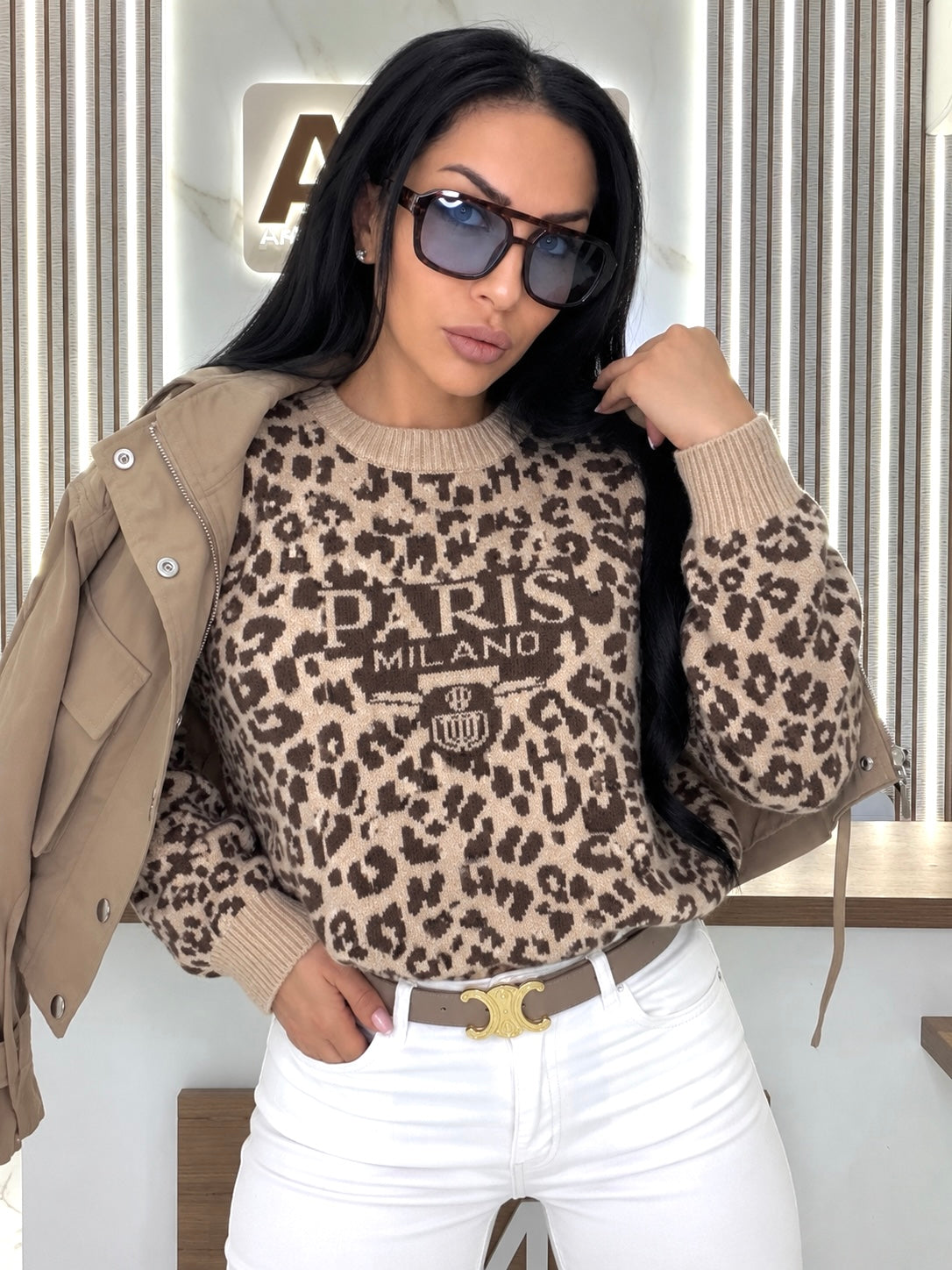 Пуловер "LEOPARD PARIS SWEATER"