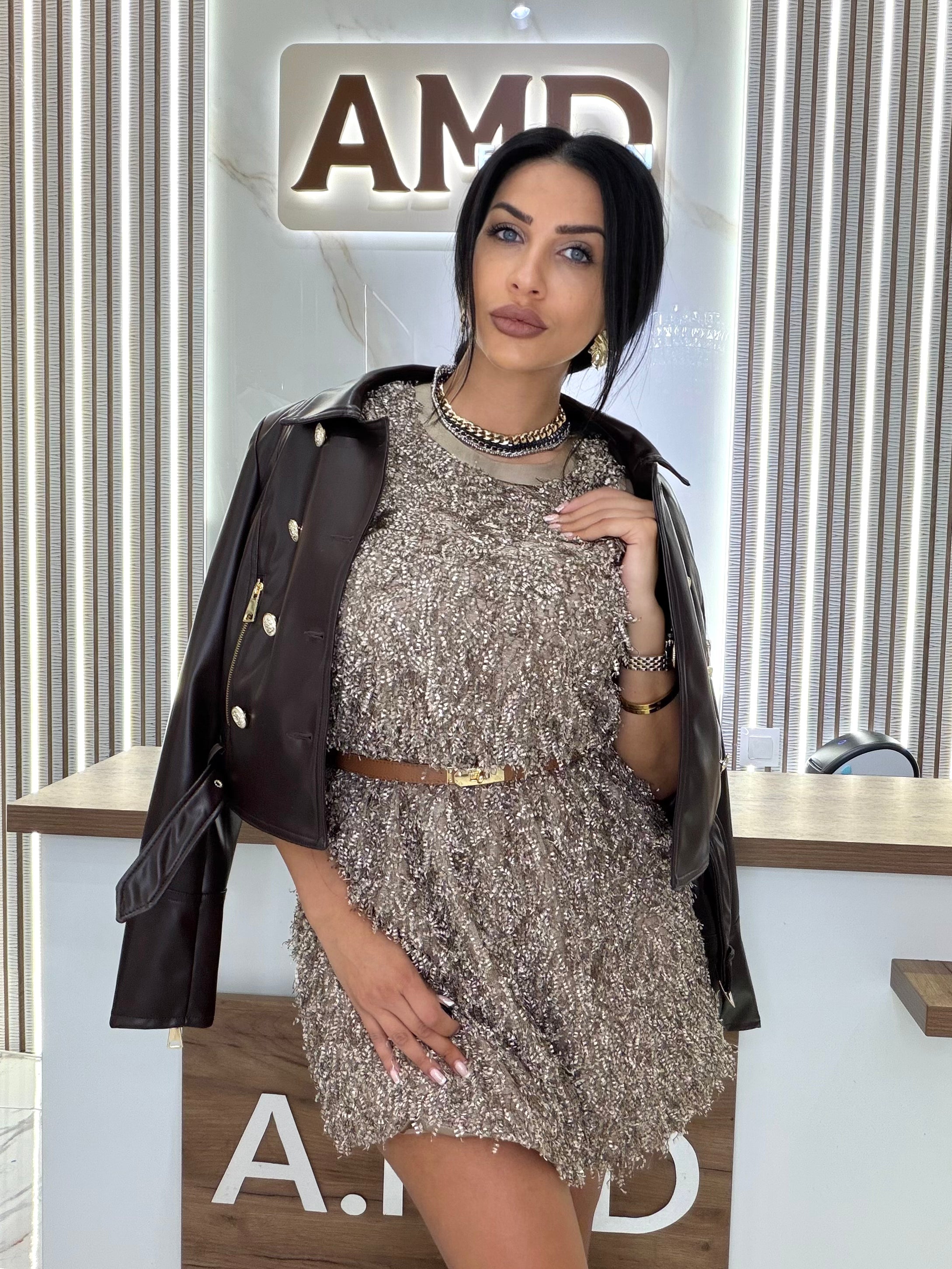 Рокля " Glam Bronze Dress "