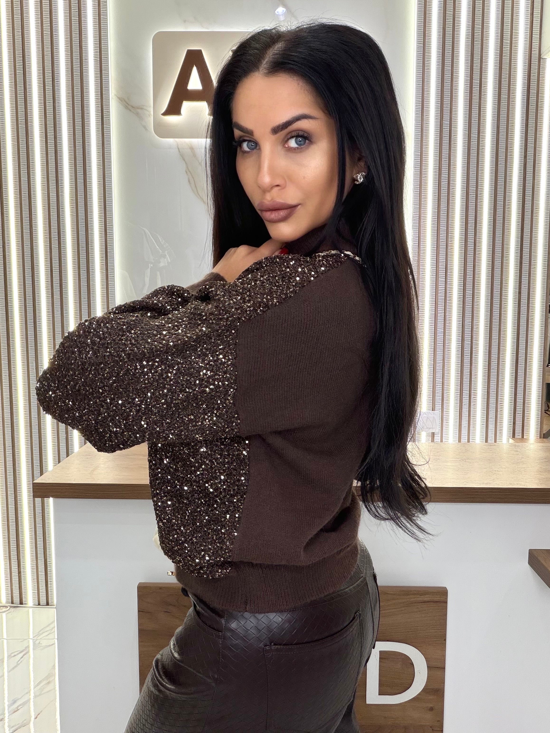 Жилетка "STAR LUXURY CARDIGAN – COFFEE"