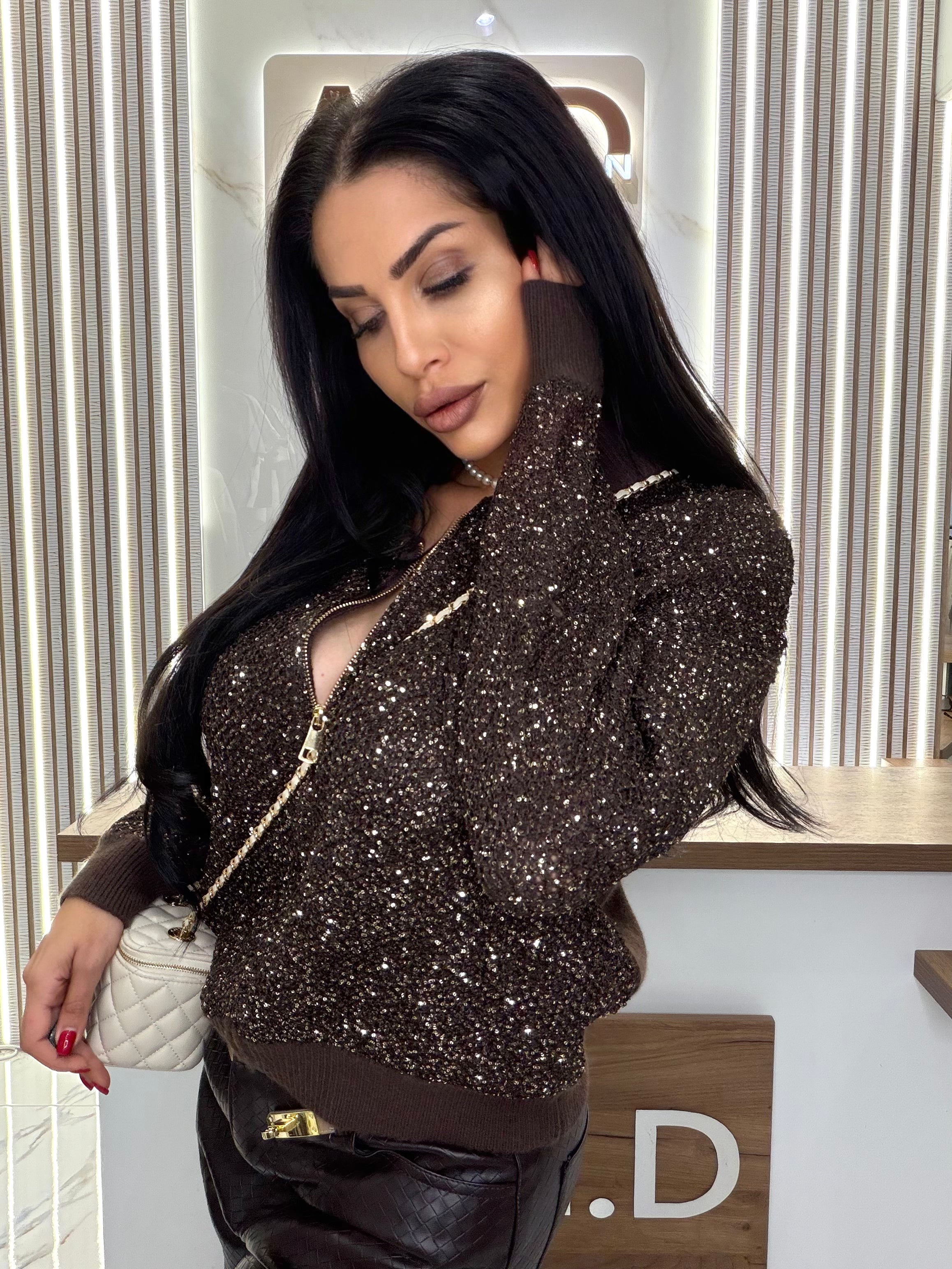 Жилетка "STAR LUXURY CARDIGAN – COFFEE"