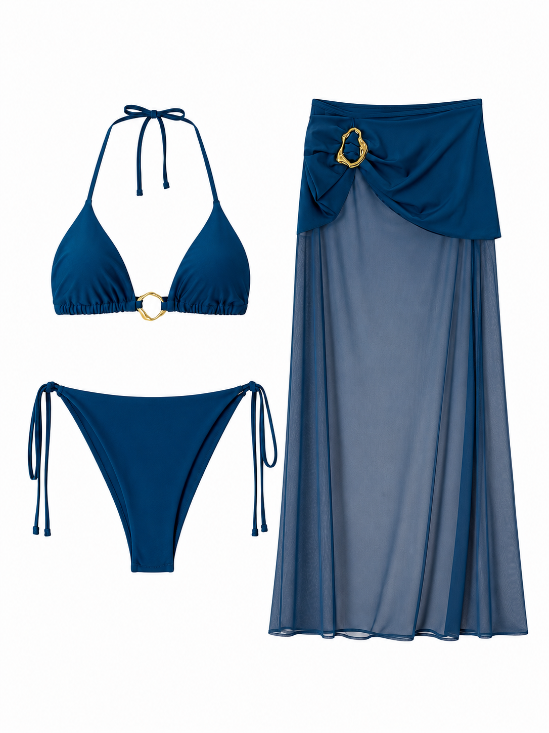 Троен сет бански "AURELIA" – OCEAN BLUE