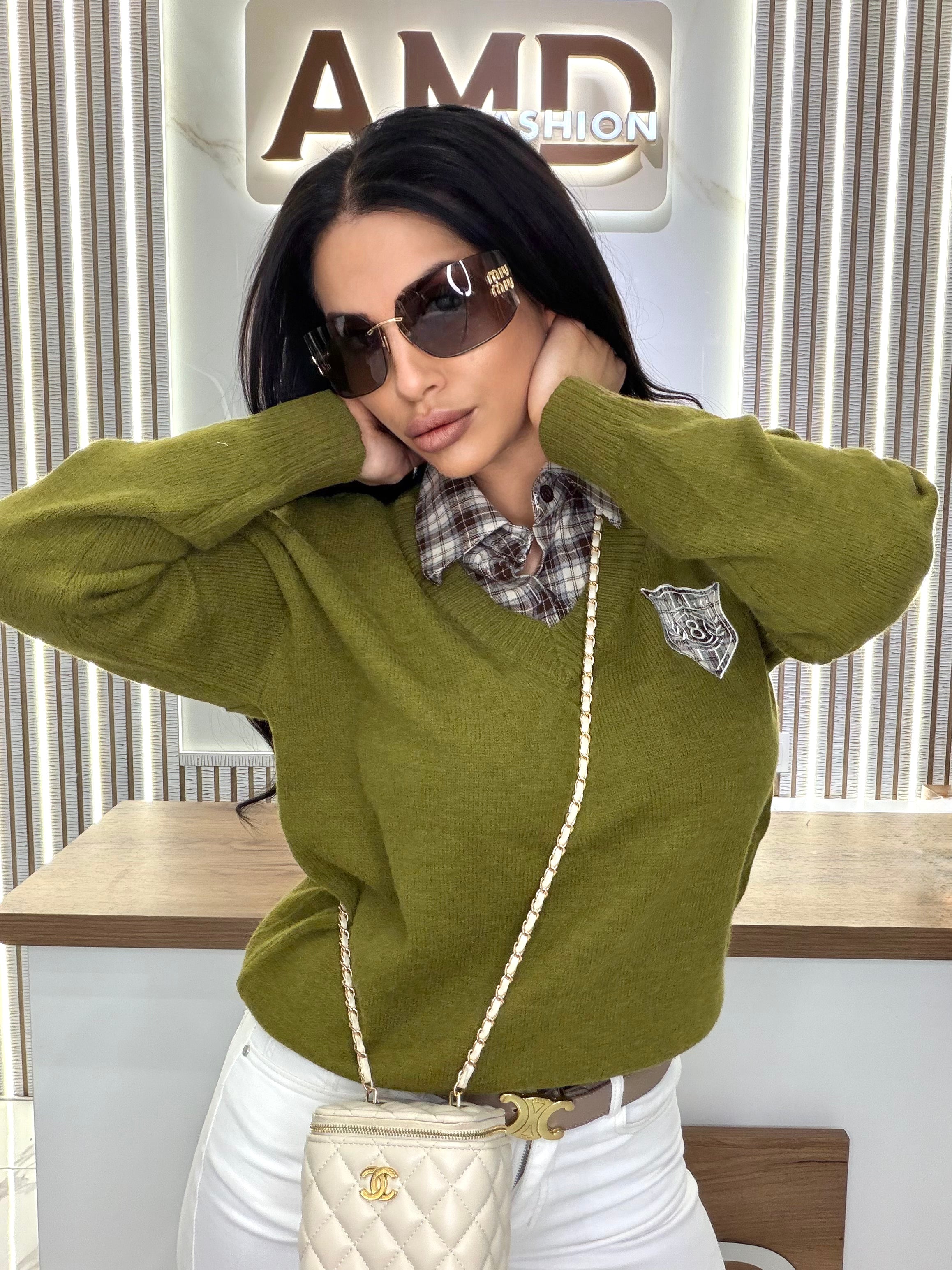 Пуловер "OLIVE GREEN DAY"