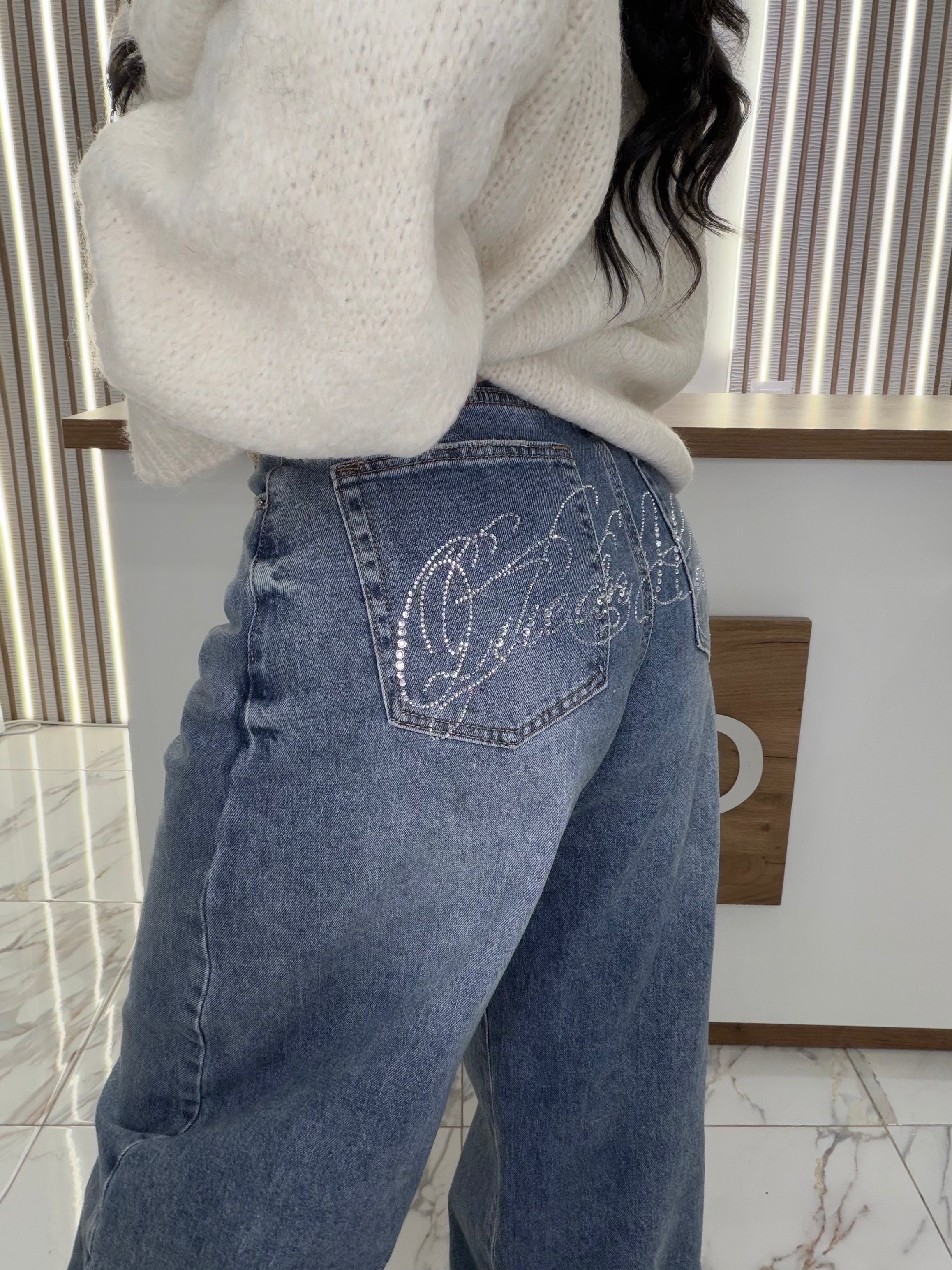 Дънки "CRYSTAL BALLOON JEANS"